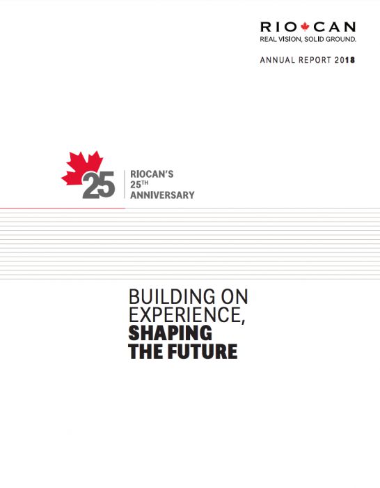 Riocan Annual Report Cover 2018